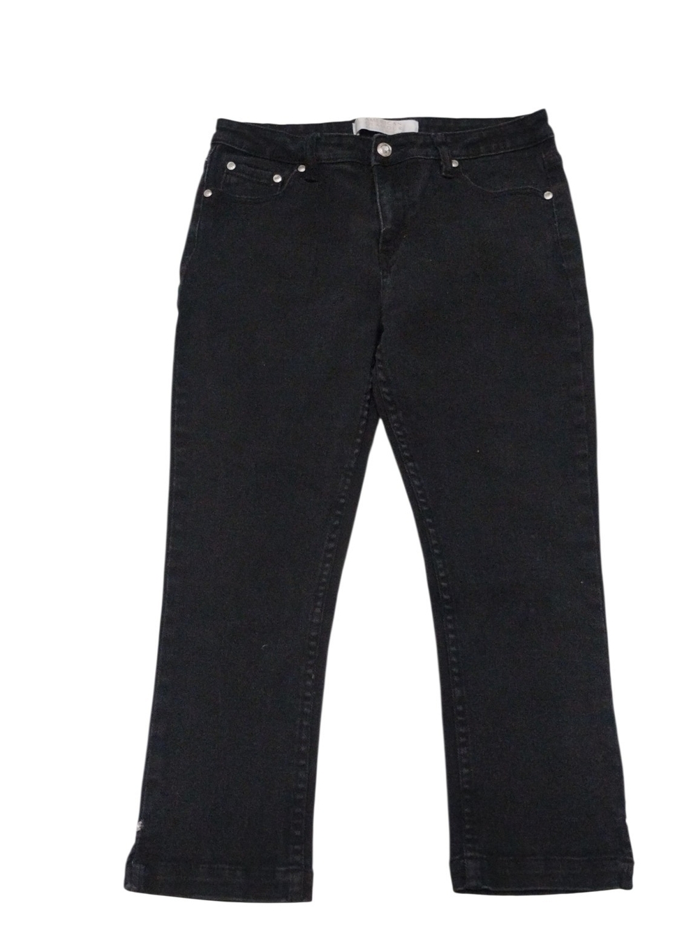 American Glamour Badgley Mischka Black Women's High-Rise Straight Jeans SZ 12
